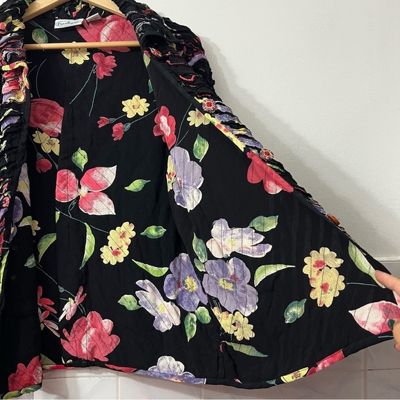 Vintage Patchington L Razor Cut Floral Fairy Grunge Whimsigoth Jacket Blazer Top - Picture 6 of 10